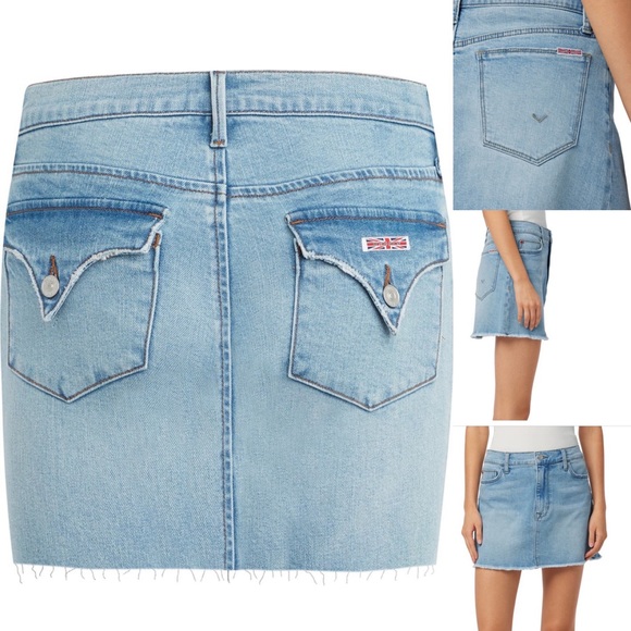 Hudson Vivid Fray Hem Denim Mini Skirt Prophecy Size 26 NWT - Picture 3 of 4